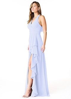 Azazie Aviv Brautjungfernkleider A-Linie Plissee Chiffon Kleid Lavendel image3