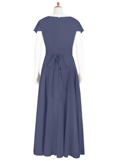 Azazie Payton Junior Stormy A-Line Bow Chiffon Dress image7