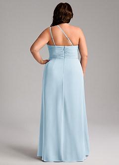 Azazie Eren Brautjungfernkleider Etui One-Shoulder Chiffon Kleid Himmelblau image2
