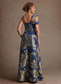 Azazie Yeshe Suknie dla Matki Panny Młodej Linia A Pofałdowany Żakard kwiatowy Długość podłogi Sukienka image2