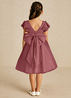 Azazie Kaeya Robe Demoiselle D'honneur Fillette Robe Trapèze en Tulle Arc Améthyste image1