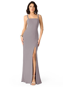 Azazie Gianetta Vestidos de damas de honor Vestido de Atardecer de Crepé elástico de Corte Sirena con Corte Lateral image1