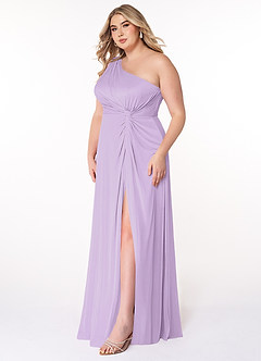 Azazie Brooke Jurken voor bruidsmeisjes Jurk van Mesh met A-Lijn One-Shoulder Lila image8