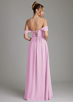 Azazie Caterina Bridesmaid Dresses Candy Pink A-Line Corset Chiffon Dress image10