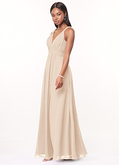 Azazie Maren Bridesmaid Dresses White Alabaster A-Line Pleated Chiffon Dress image3