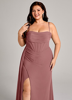 Azazie Amyra Suknie dla druhen Osłona Zza ramienia Szyfon Do ziemi Sukienka image11