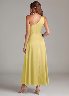 Azazie Brooke Suknie dla druhen Linia A Jedno ramię Satyna elastyczna Długość kostki Sukienka image7