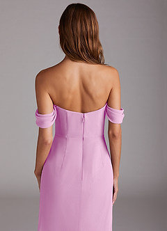Azazie Saige Bridesmaid Dresses Candy Pink A-Line Off the Shoulder Chiffon Convertible Dress image6