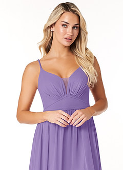 Azazie Rayna Bridesmaid Dresses Tahiti A-Line V-Neck Pleated Chiffon Dress image6