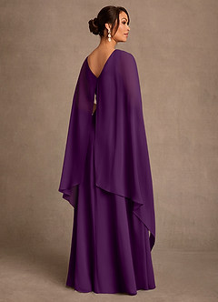 Azazie Liddie Mother of the Bride Dresses Grape A-Line Pleated Chiffon Dress image3