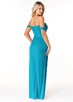 Azazie Tessa Bridesmaid Dresses Jade Sheath Sweetheart Off-The-Shoulder Mesh Convertible Dress image5