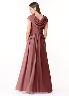 Azazie Organa Final Sale Desert Rose A-Line Pleated Chiffon Dress image2