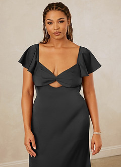 Christian Siriano Bridal for Azazie 1005 Bridesmaid Dresses Black Sheath Sweetheart Neckline Stretch Satin Dress image14