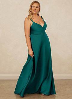 Christian Siriano Bridal for Azazie 1001 Bridesmaid Dresses Peacock A-Line Sweetheart Neckline Stretch Satin Dress image14
