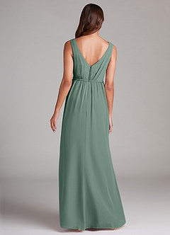 Azazie Tanicia Bridesmaid Dresses Eucalyptus A-Line Pleated Chiffon Dress image7