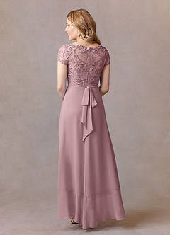 Azazie Mamie Mother of the Bride Dresses Dusty Rose A-Line Lace Chiffon Dress image4
