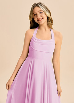Azazie Kady Junior Candy Pink A-Line Sweetheart Neckline Chiffon Dress image6
