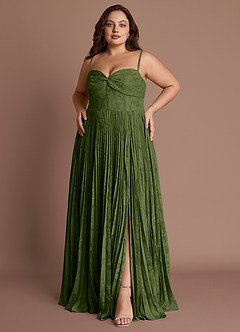 Akiko Olive Pleated Maxi Dress image9