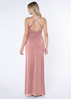 Azazie Kalea Final Sale Dusty Rose Mermaid Pleated Mesh Dress image2