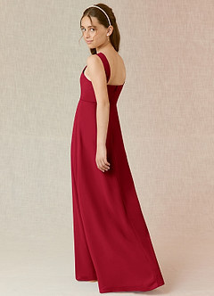 Azazie Denice Junior Scarlet A-Line Chiffon Dress image2