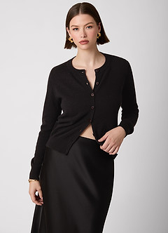 front Kort kofta i 100 % kashmir