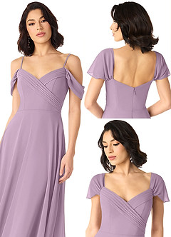 Azazie Tancie Bridesmaid Dresses Wisteria A-Line Off the Shoulder Chiffon Convertible Dress image6