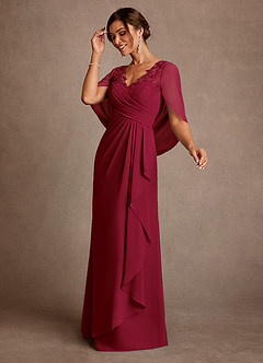 Azazie Santa Clara Kleider für die Brautmutter A-Linie Spitze Kleid Burgunderrot image4