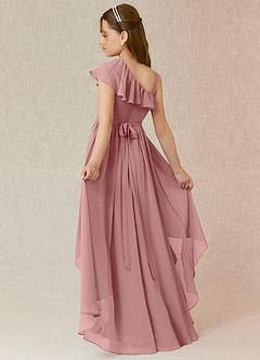Azazie Mango Junior Dusty Rose A-Line Ruched Chiffon Dress image2