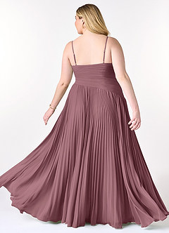 Azazie Vini At-home Try On Dresses Matcha A-Line V-Neck Pleated Chiffon Dress image9