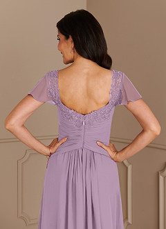 Azazie Gwenyth Mother of the Bride Dresses Wisteria A-Line Lace Chiffon Dress image7
