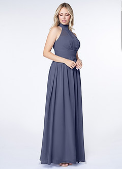 Azazie Iman Bridesmaid Dresses Stormy A-Line A-Line Ruched Chiffon Dress image7