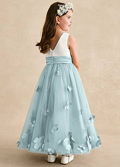 Azazie Vi Flower Girl Dresses Mist A-Line Sleeveless Tulle Dress image4