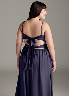 Azazie Zeya Bridesmaid Dresses Stormy A-Line Pleated Stretch Satin Dress image15