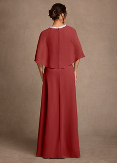 Azazie Winnifred 신부의 어머니 드레스 A라인 구슬 쉬폰 플로어 길이 드레스 image3