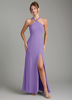 Azazie Rue Bridesmaid Dresses Tahiti A-Line Halter Chiffon Dress image4