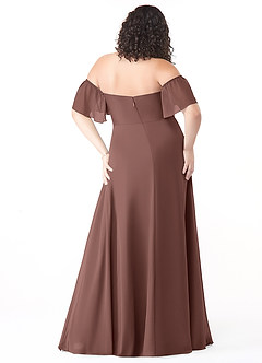 Azazie Sue Bridesmaid Dresses Espresso A-Line Off the Shoulder Chiffon Convertible Dress image8