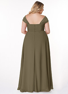 Azazie Kaitlynn Abiti da Damigella Abito Convertibile Impero in Chiffon Increspato Willow Green image11