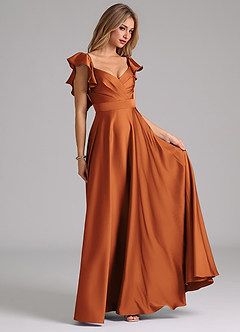 Azazie Leilani Brautjungfernkleider A-Linie Gestreift Stretch-Satin Kleid Kanel image4