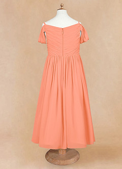 Azazie Chelle Flower Girl Dresses Sunset A-Line Pleated Chiffon Dress image7