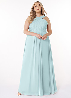 Azazie Kaleigh Bridesmaid Dresses Mist A-Line Pleated Chiffon Dress image7