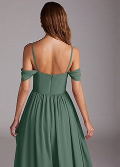 Azazie Calianna Bridesmaid Dresses Sea Moss A-Line Off the Shoulder Chiffon Convertible Dress image9