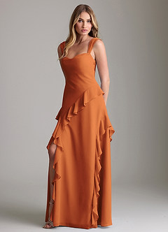 Azazie Sloane Bridesmaid Dresses Cinnamon A-Line Sweetheart Neckline Chiffon Dress image1