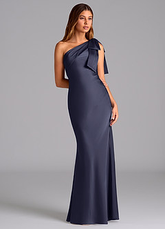 Azazie Yuanna Brudtärnklänningar Klänning av Sjöjungfru i Stretch Satin One-shoulder Stormig image5