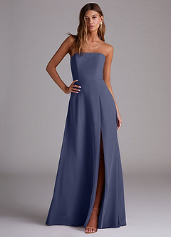 Azazie Wren Bridesmaid Dresses Stormy A-Line Side Slit Chiffon Convertible Dress image3