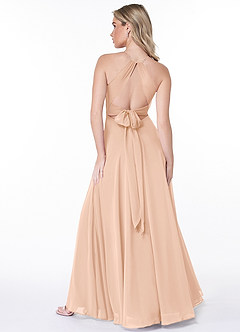 Azazie Evalleen Bridesmaid Dresses English Rose A-Line Pleated Chiffon Dress image4