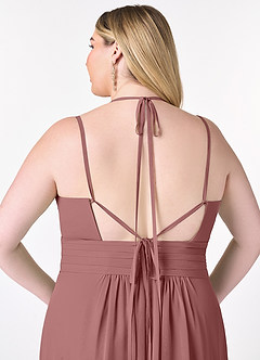 Azazie Farren Final Sale Desert Rose A-Line Pleated Chiffon Convertible Dress image14