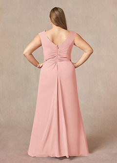 Azazie Sally Mother of the Bride Dresses Rosette A-Line V-Neck Pleated Chiffon Dress image7