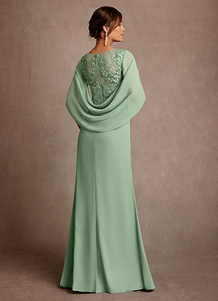 Azazie Santa Clara Mother of the Bride Dresses Matcha A-Line Lace Dress image2
