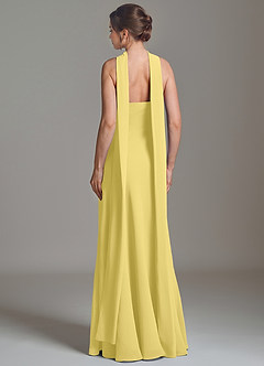 Azazie Ilana Abiti da Damigella Abito A-Line in Chiffon Senza Cinturino Canarino image2