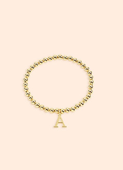 front 3 Piece Initial Letter Layering Bracelet Set
